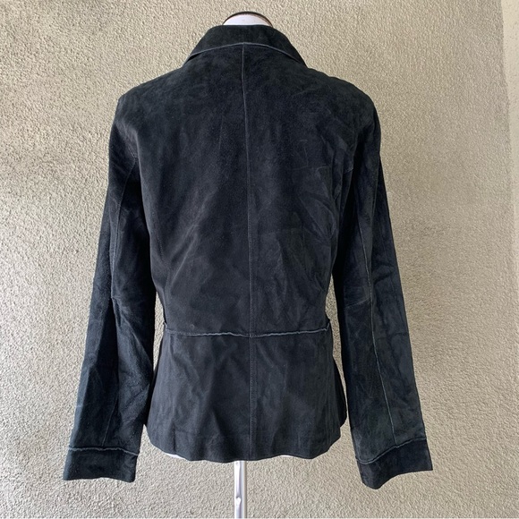 “Brandon Thomas” Soft Black Suede Leather Jacket size L - Picture 6 of 11